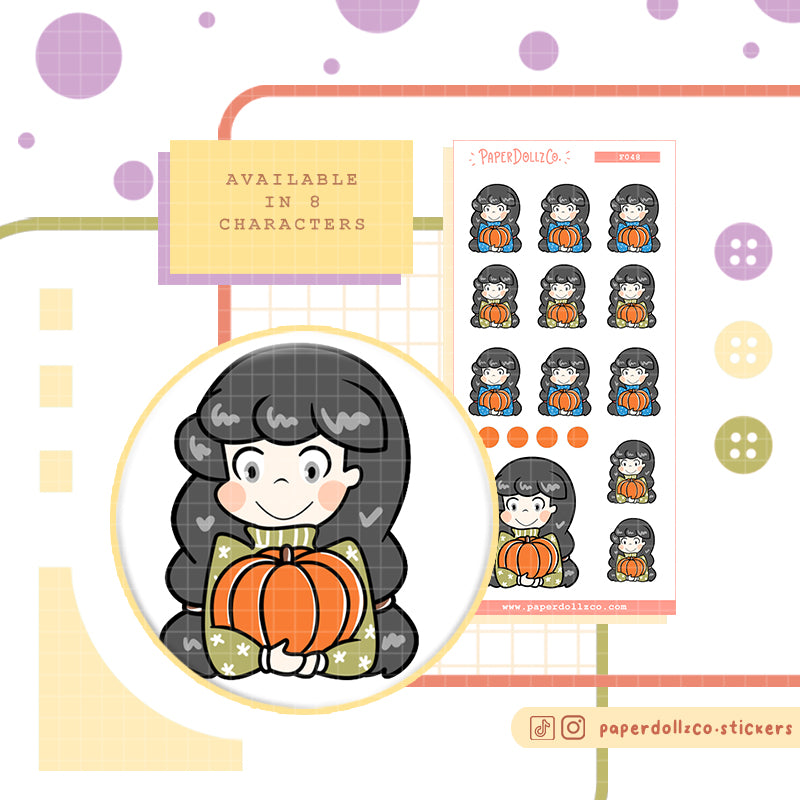 Pumpkin Functional Planner Stickers | f048