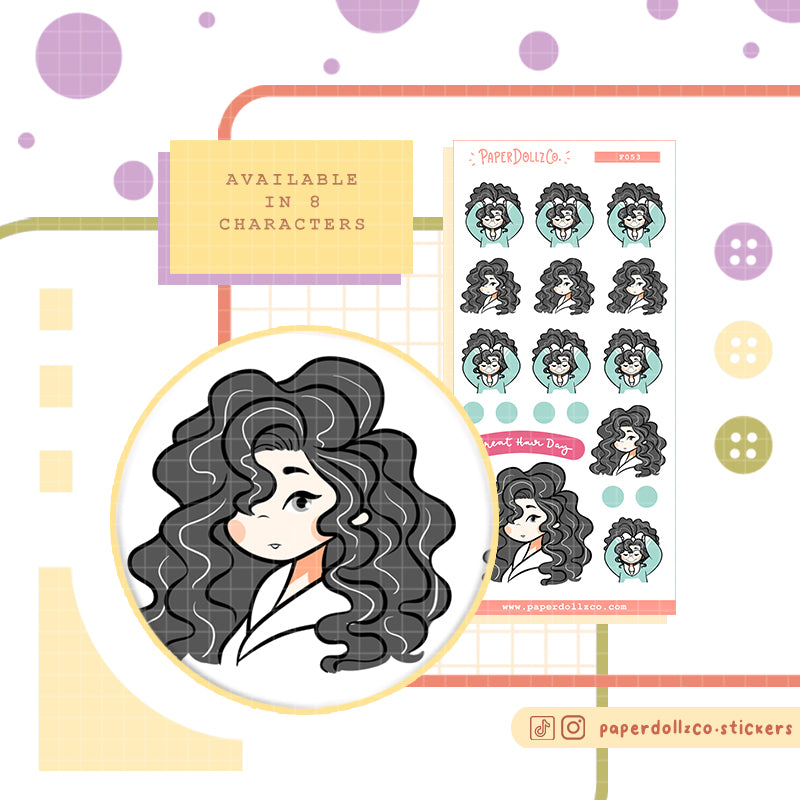 Great Hair Day Functional Planner Stickers | f053