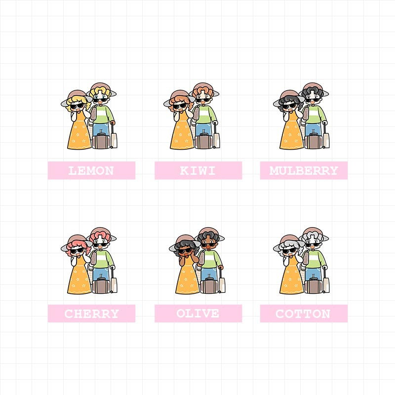 Travel Couple Planner Stickers | f062
