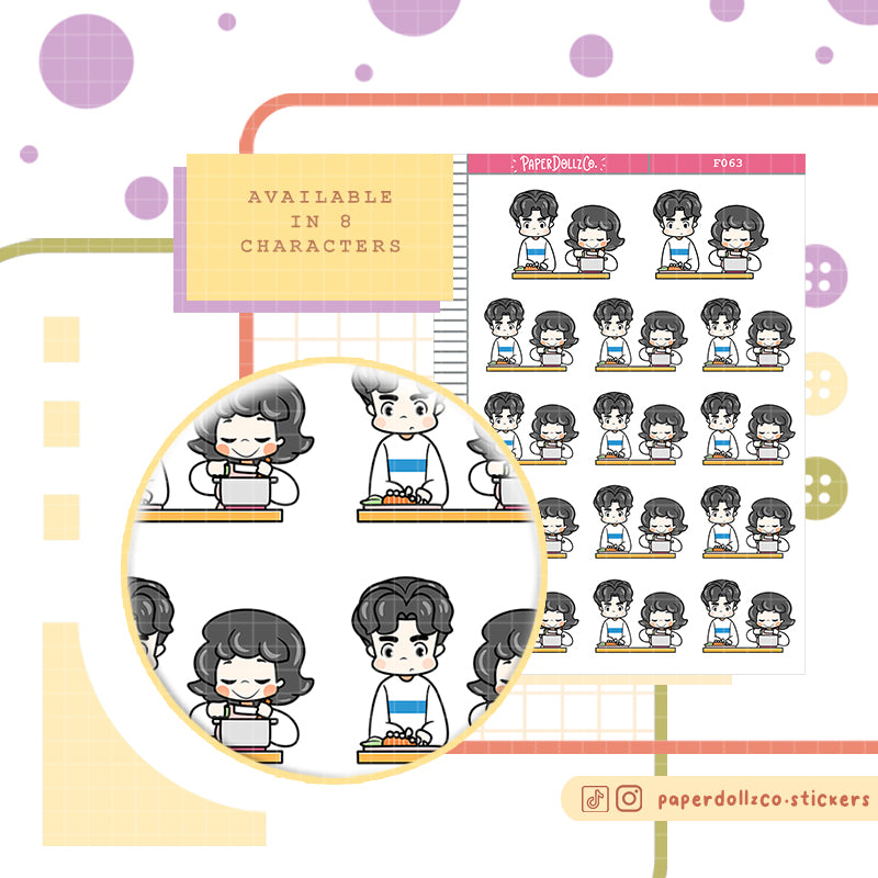 Cook Couple Planner Stickers | f063
