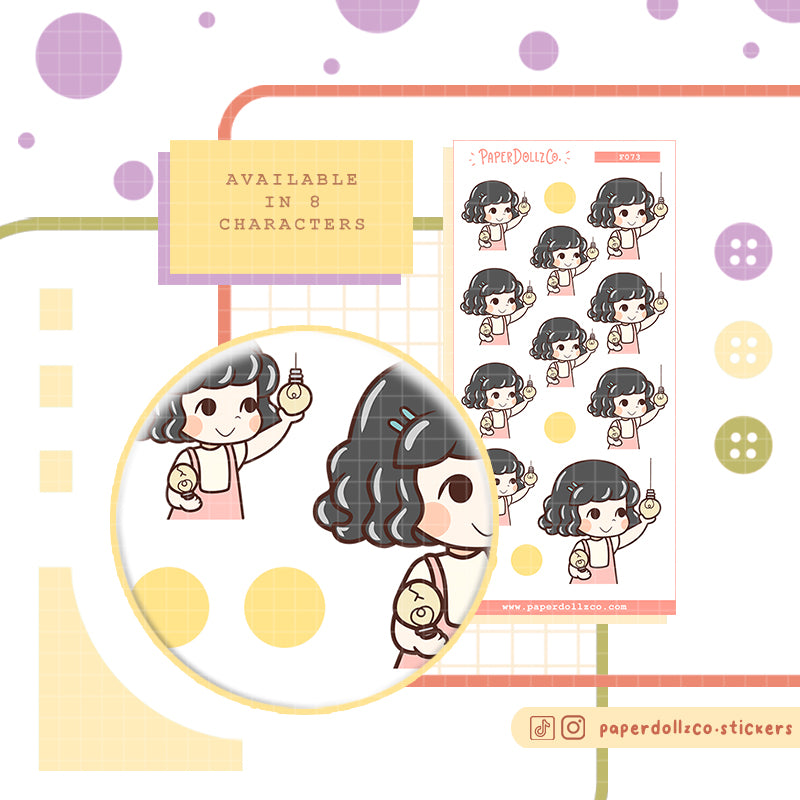 Change Bulb PaperDollzCo Planner Stickers | f073