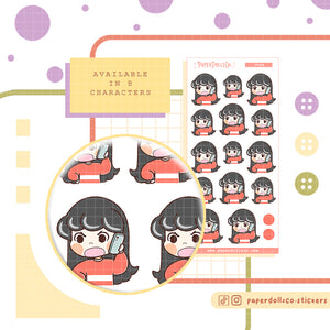 Angry Call PaperDollzCo Planner Stickers | f084
