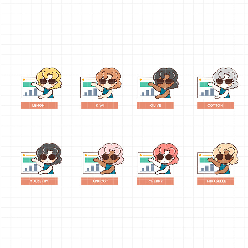 Business Report Lady Boss PaperDollzCo Planner Stickers | f091
