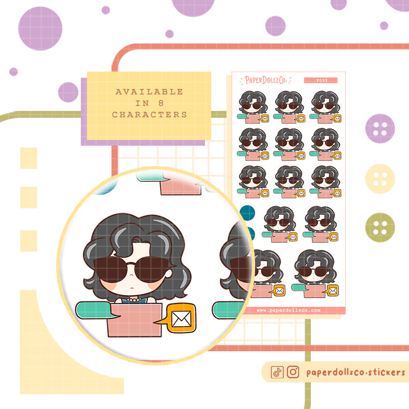 Send Email Lady Boss PaperDollzCo Planner Stickers | f093
