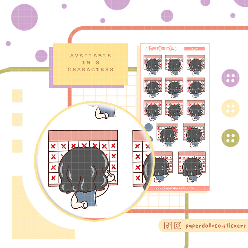 Mark The Date Lady Boss PaperDollzCo Planner Stickers | f094