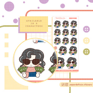 Payday Lady Boss PaperDollzCo Planner Stickers | f099