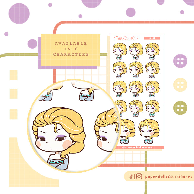 Confused Princess PaperDollzCo Planner Stickers | f112