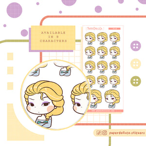 Confused Princess PaperDollzCo Planner Stickers | f112