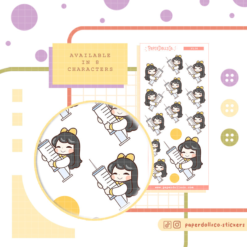 Vaccine PaperDollzCo Planner Stickers | f126