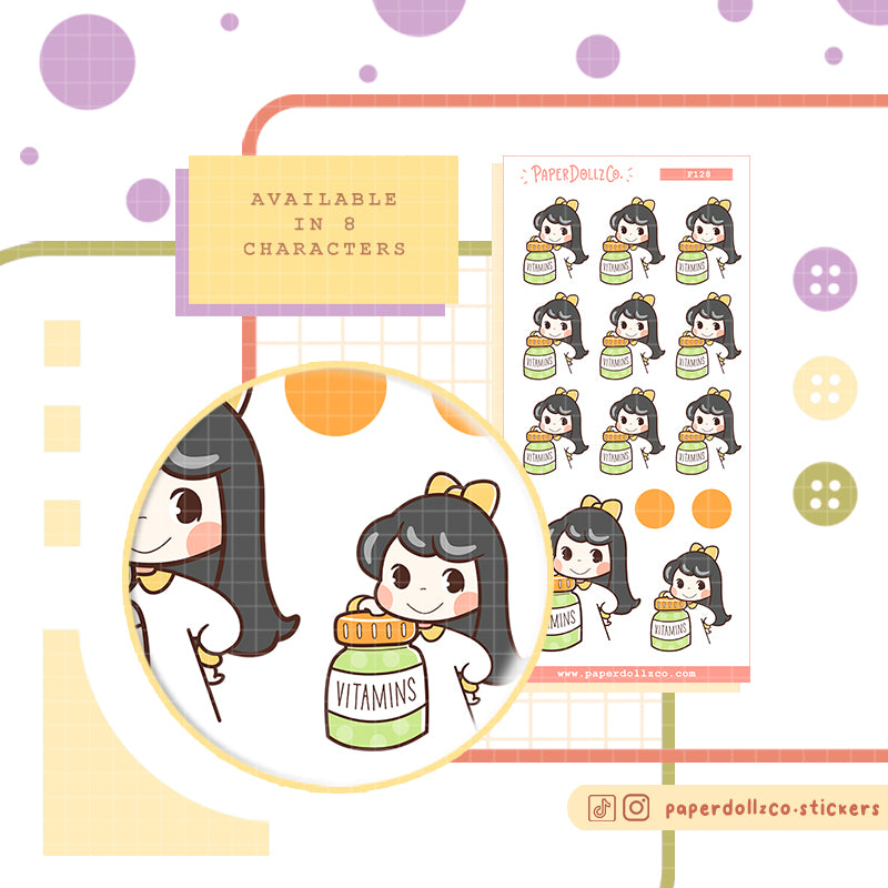 Vitamins PaperDollzCo Planner Stickers | f128