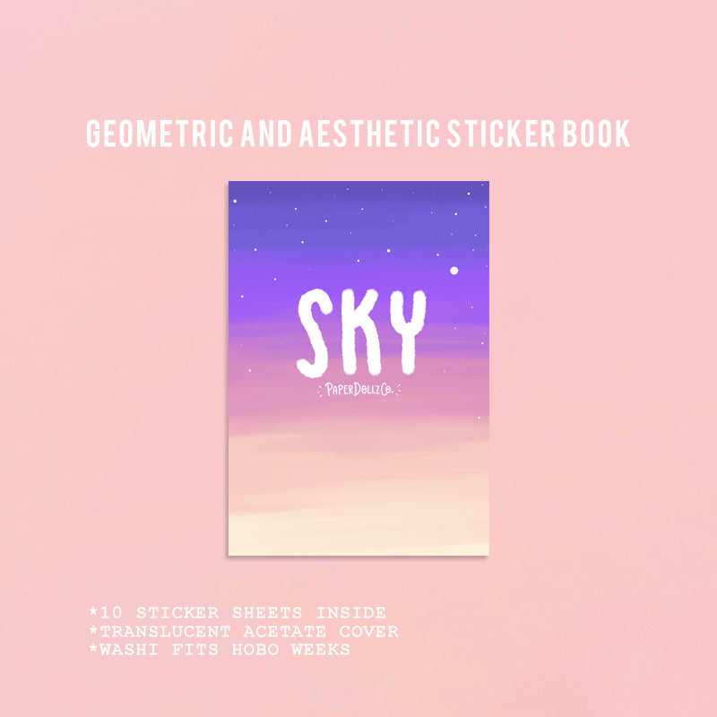 Sky- Geometric Aesthetic Sticker Book | FB005