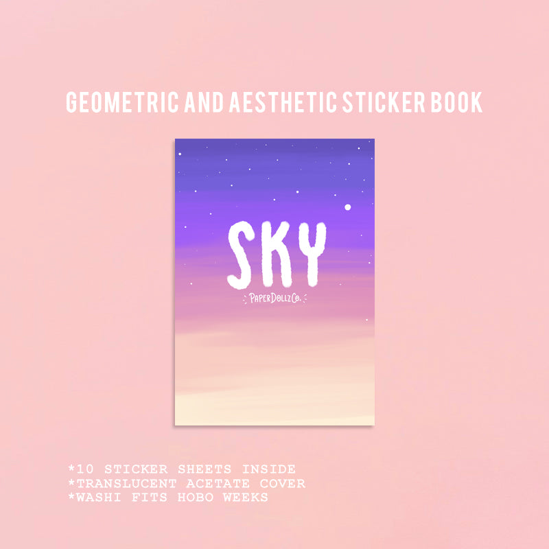 Sky- Geometric Aesthetic Sticker Book | fb005
