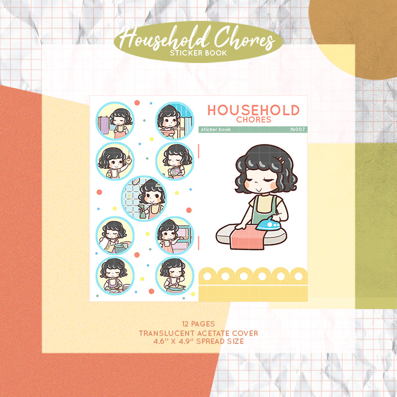 Household Chores | PaperDollzCo | Activity Sticker Book | FB007