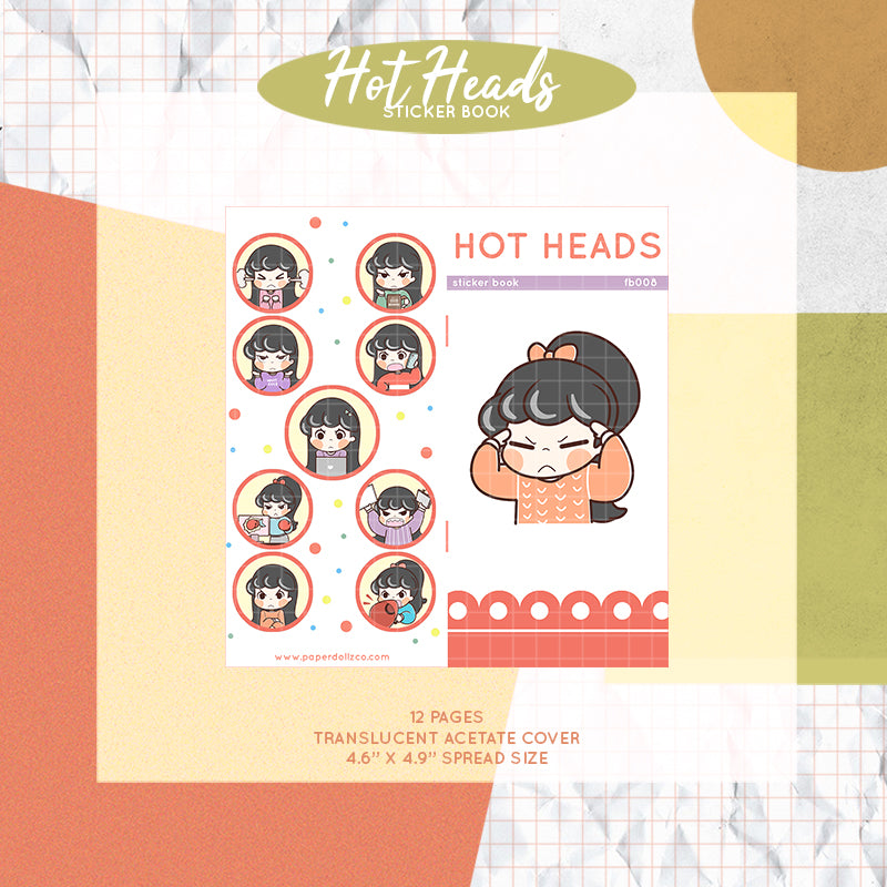 Hot Heads | PaperDollzCo | Activity Sticker Book | FB008