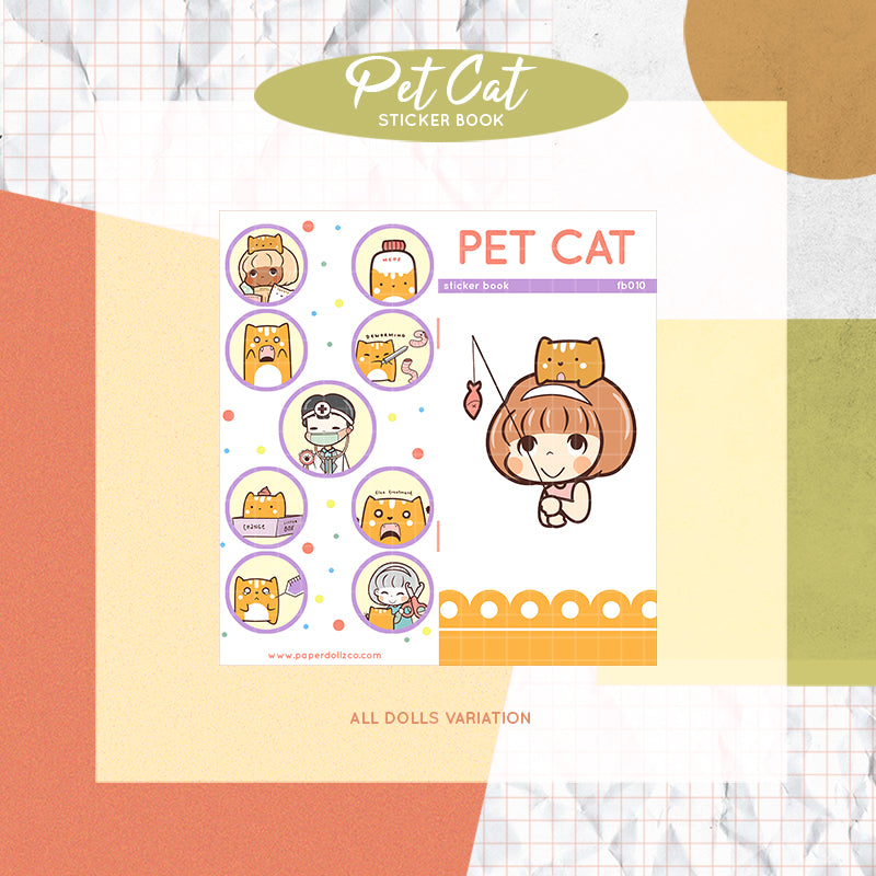 Pet Cat | PaperDollzCo | Activity Sticker Book | FB010