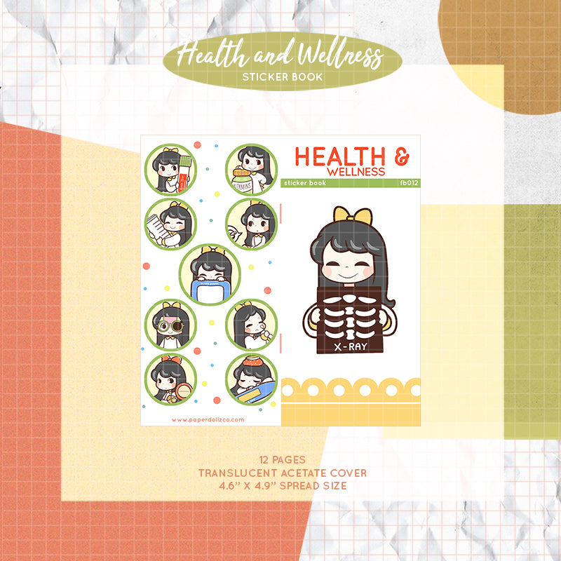 Health and Wellness | PaperDollzCo | Activity Sticker Book | FB012