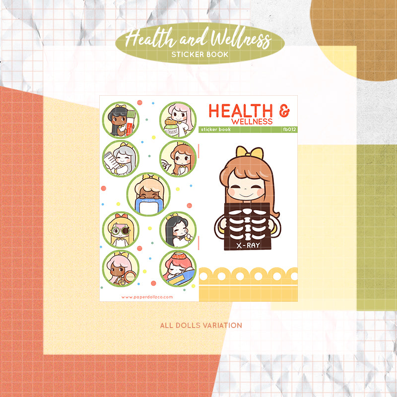 Health and Wellness | PaperDollzCo | Activity Sticker Book | FB012