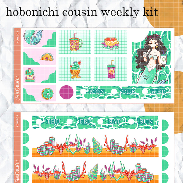 Coffeeholic The Modern Mermaids Hobonichi Cousin Weekly Kit | hcwk001