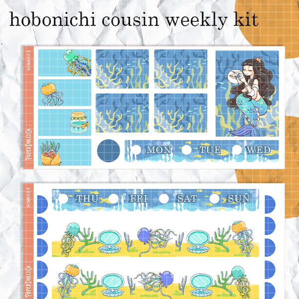 Zoophilist The Modern Mermaids Hobonichi Cousin Weekly Kit | hcwk003