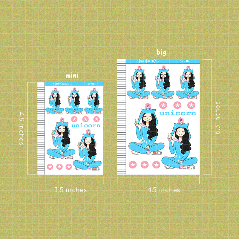 PaperDollzCo Unicorn Planner Sticker | J004b