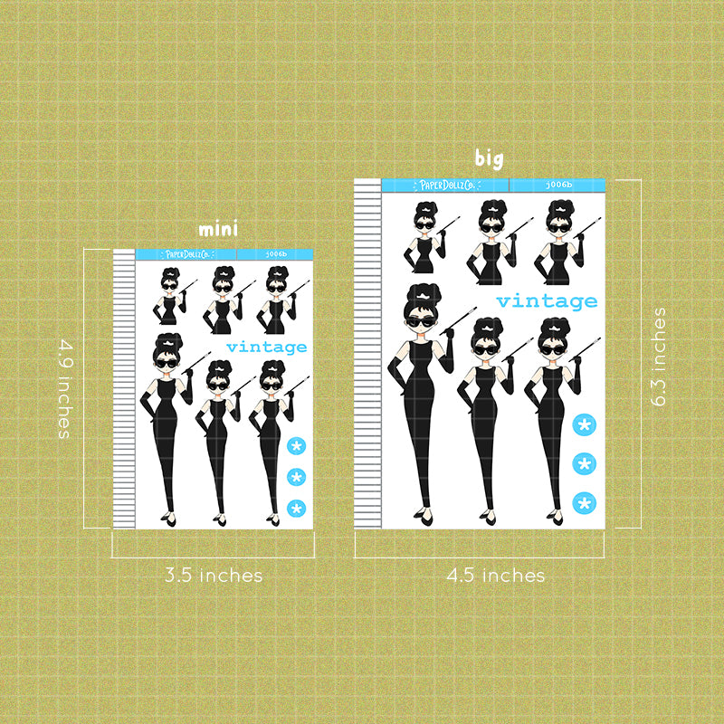 PaperDollzCo Vintage Planner Sticker | J006b