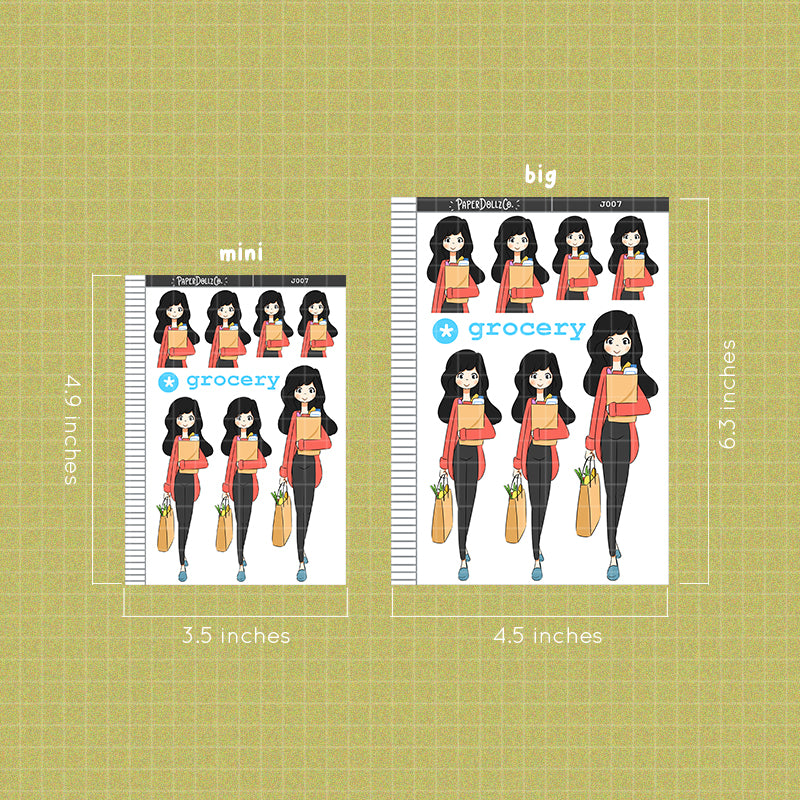 PaperDollzCo Grocery Planner Sticker | J007a