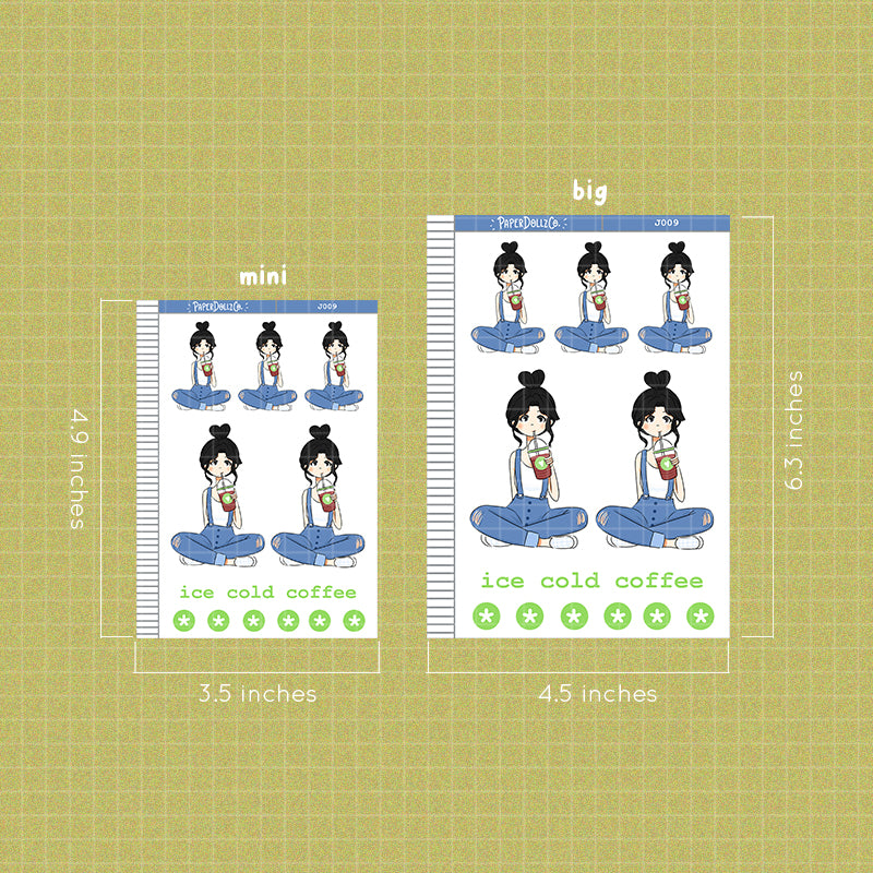 PaperDollzCo Iced Coffee Planner Sticker | J009b