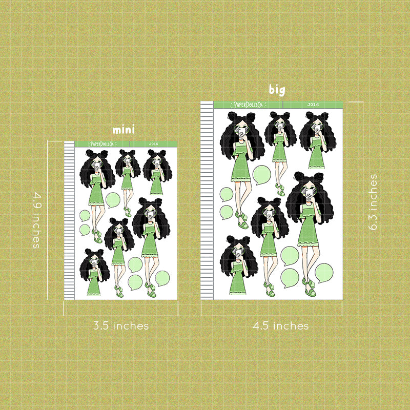 PaperDollzCo Off Shoulder Planner Sticker | J016a