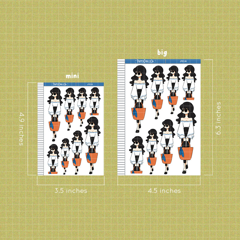 PaperDollzCo Off Shoulder Planner Sticker | J016b