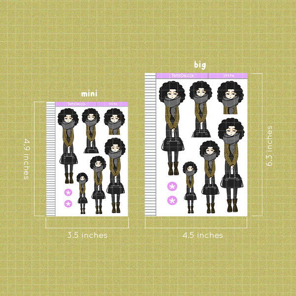 PaperDollzCo Winter Fashion Planner Sticker | J019a