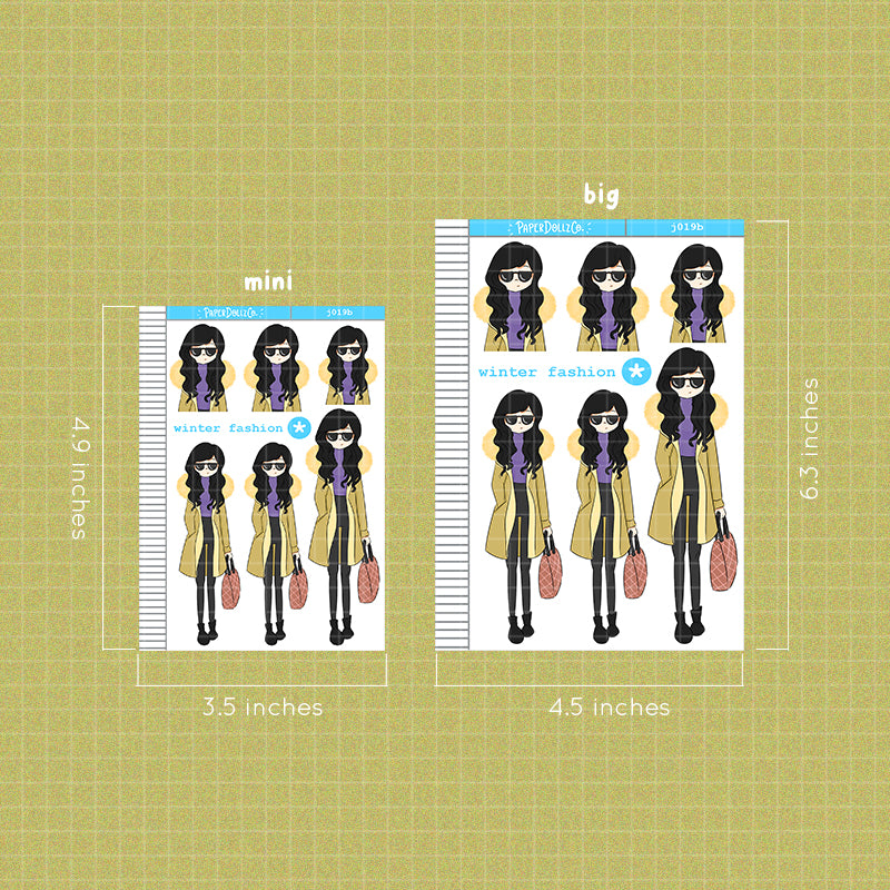PaperDollzCo Winter Fashion Planner Sticker | J019b