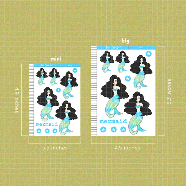 PaperDollzCo Mermaid Planner Sticker | J021a