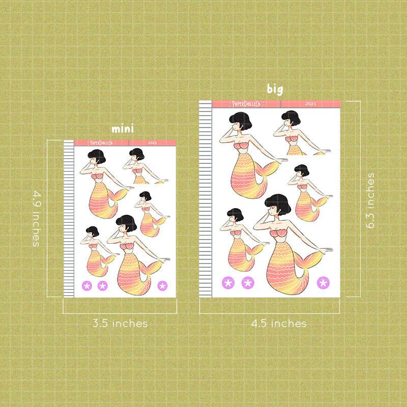 PaperDollzCo Mermaid Planner Sticker | J021b