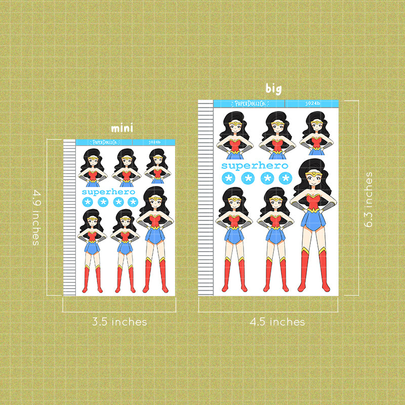 PaperDollzCo Superheroes Planner Sticker | J024b