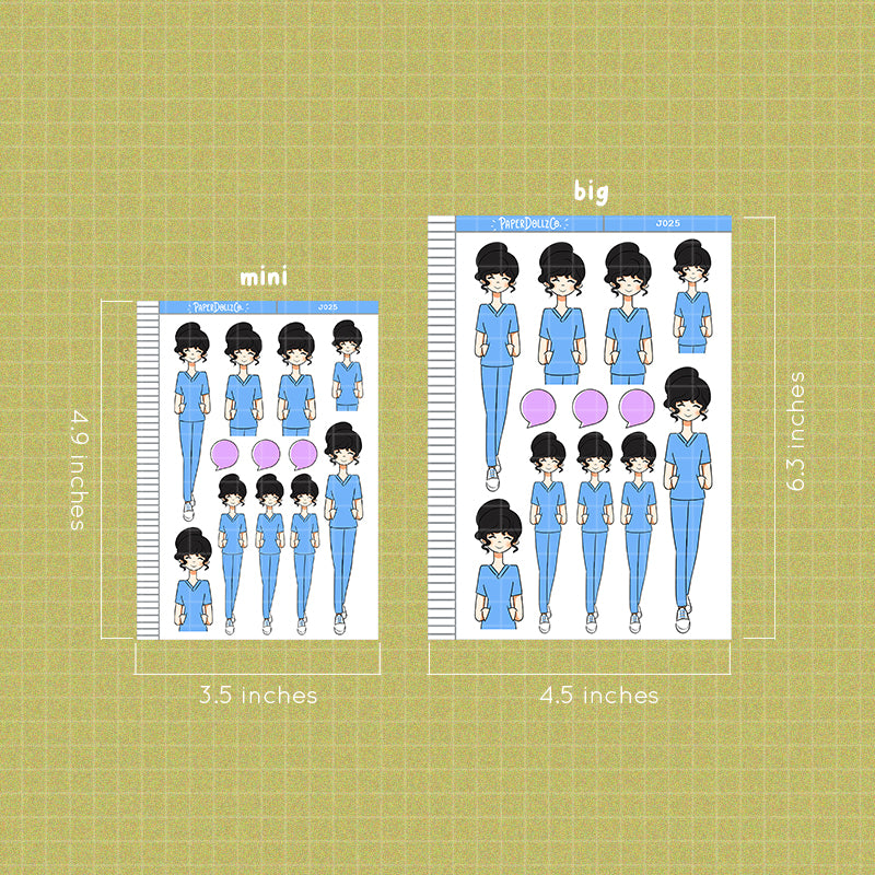 PaperDollzCo Scrubs Planner Sticker | J025a