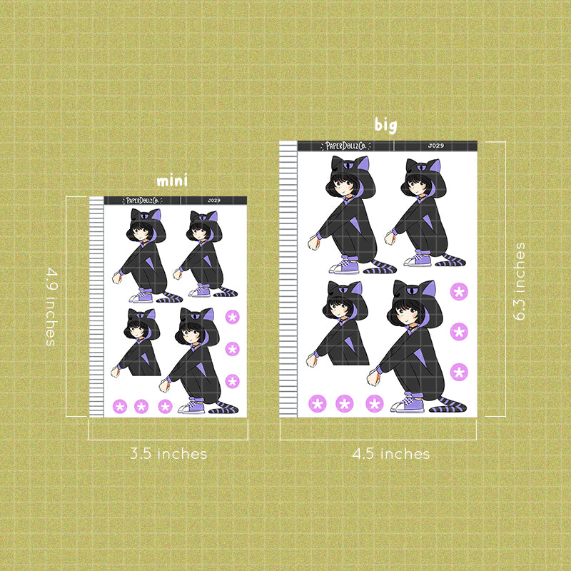 PaperDollzCo Cat Onesie Planner Sticker | J029b