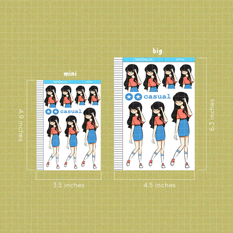 PaperDollzCo Casual Planner Sticker | J033a