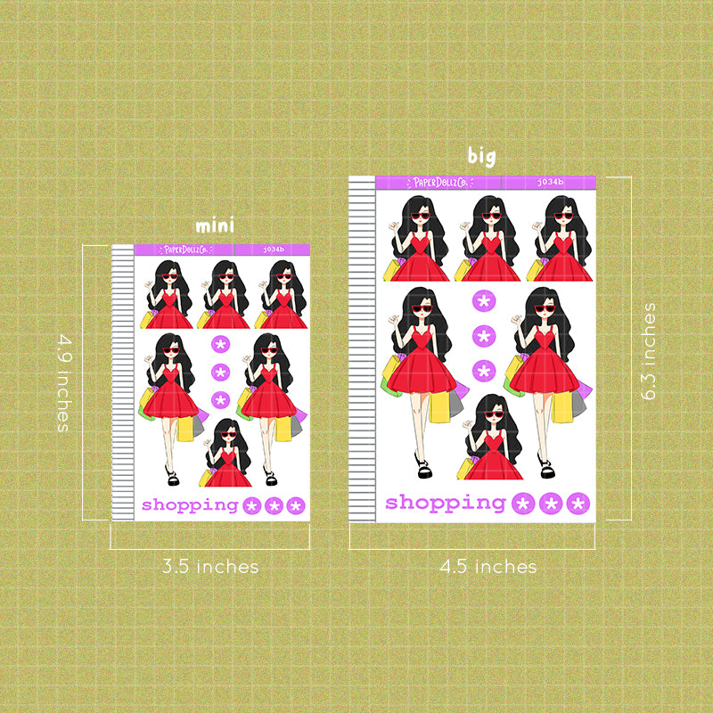 PaperDollzCo Shopping Planner Sticker | J034b