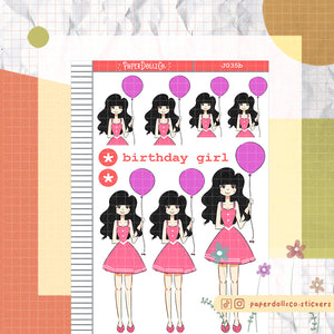 PaperDollzCo Birthday Planner Sticker | J035b