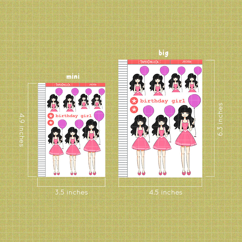 PaperDollzCo Birthday Planner Sticker | J035b