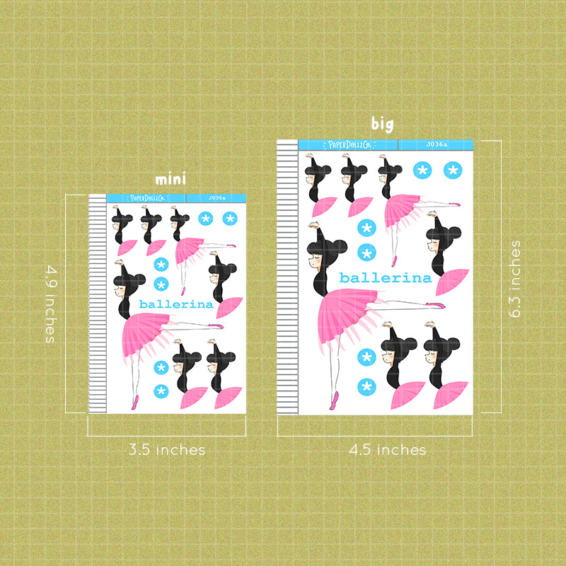 PaperDollzCo Ballerina Planner Sticker | J036a