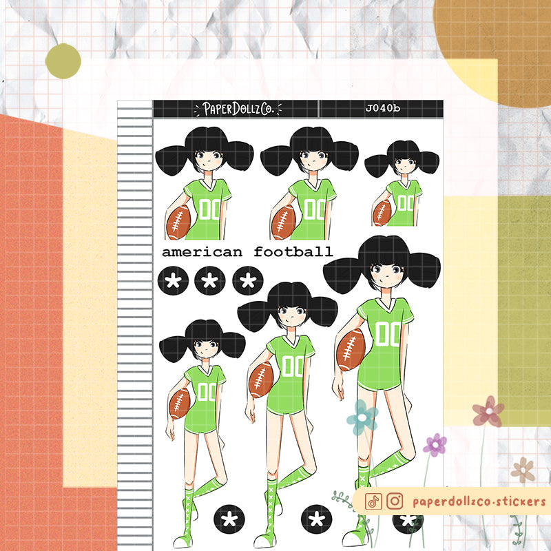 PaperDollzCo American Football Planner Sticker | J040b