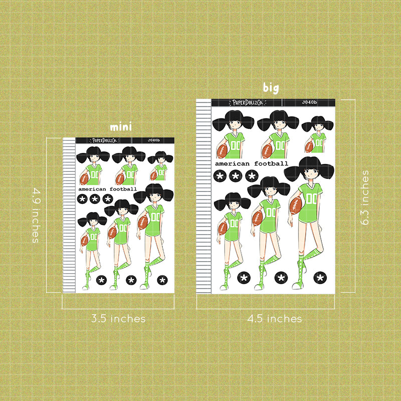 PaperDollzCo American Football Planner Sticker | J040b