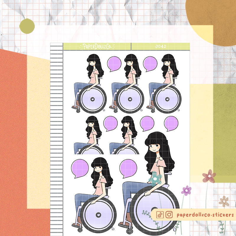 PaperDollzCo Wheelchair Planner Sticker | J042b