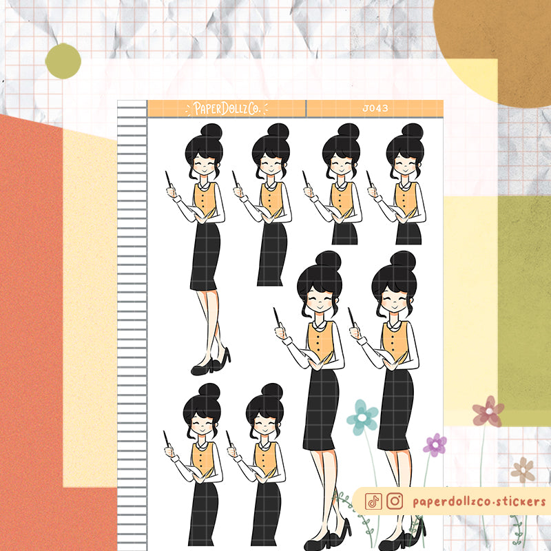 PaperDollzCo Teacher Planner Sticker | J043a