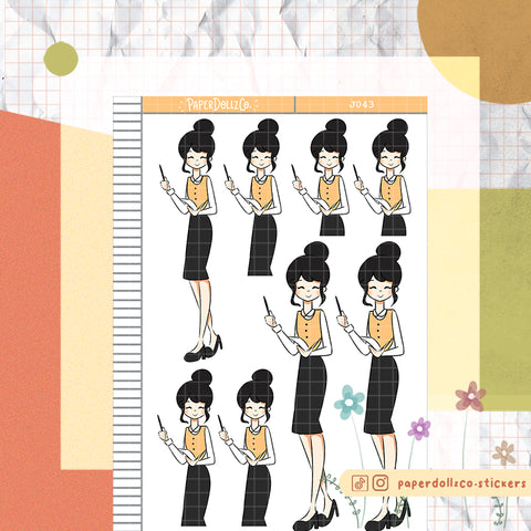 PaperDollzCo Teacher Planner Sticker | J043a