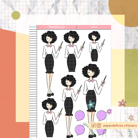 PaperDollzCo Teacher Planner Sticker | J043b