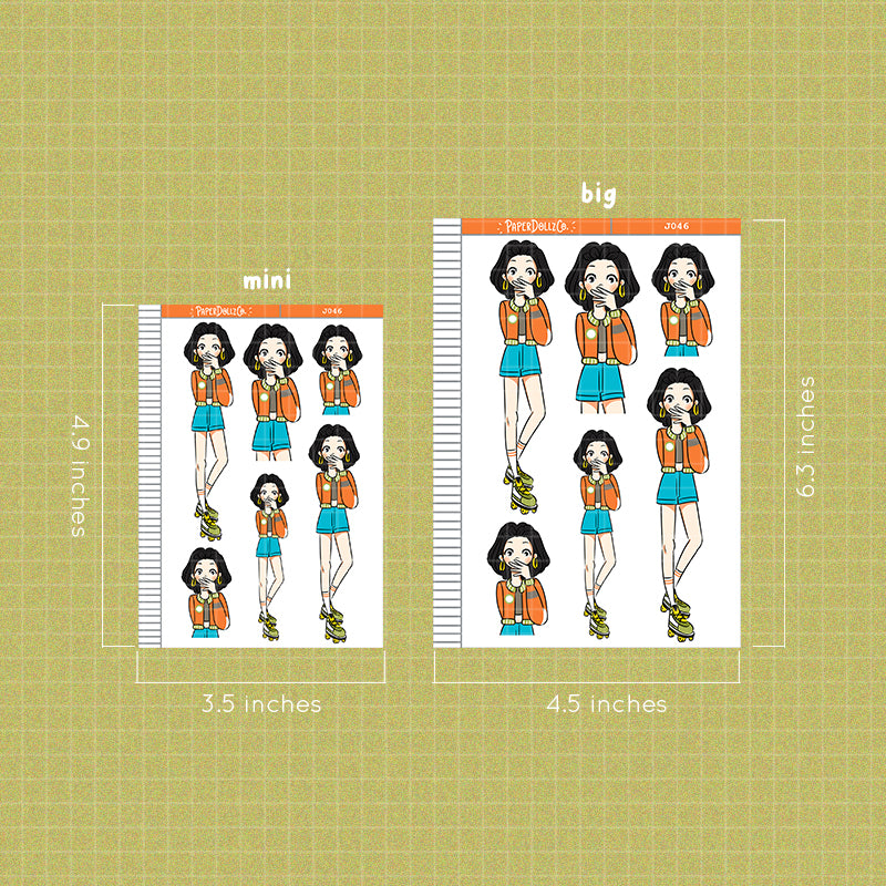 PaperDollzCo Roller Skate Planner Sticker | J046b