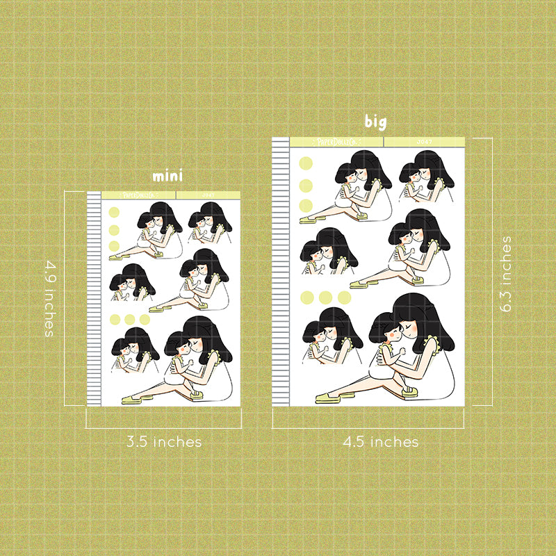 PaperDollzCo Mother and Daughter Planner Sticker | J047a