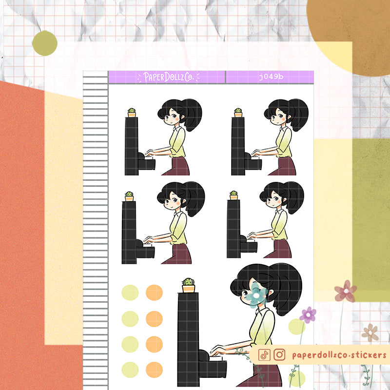 PaperDollzCo Pianist Planner Sticker | J049b